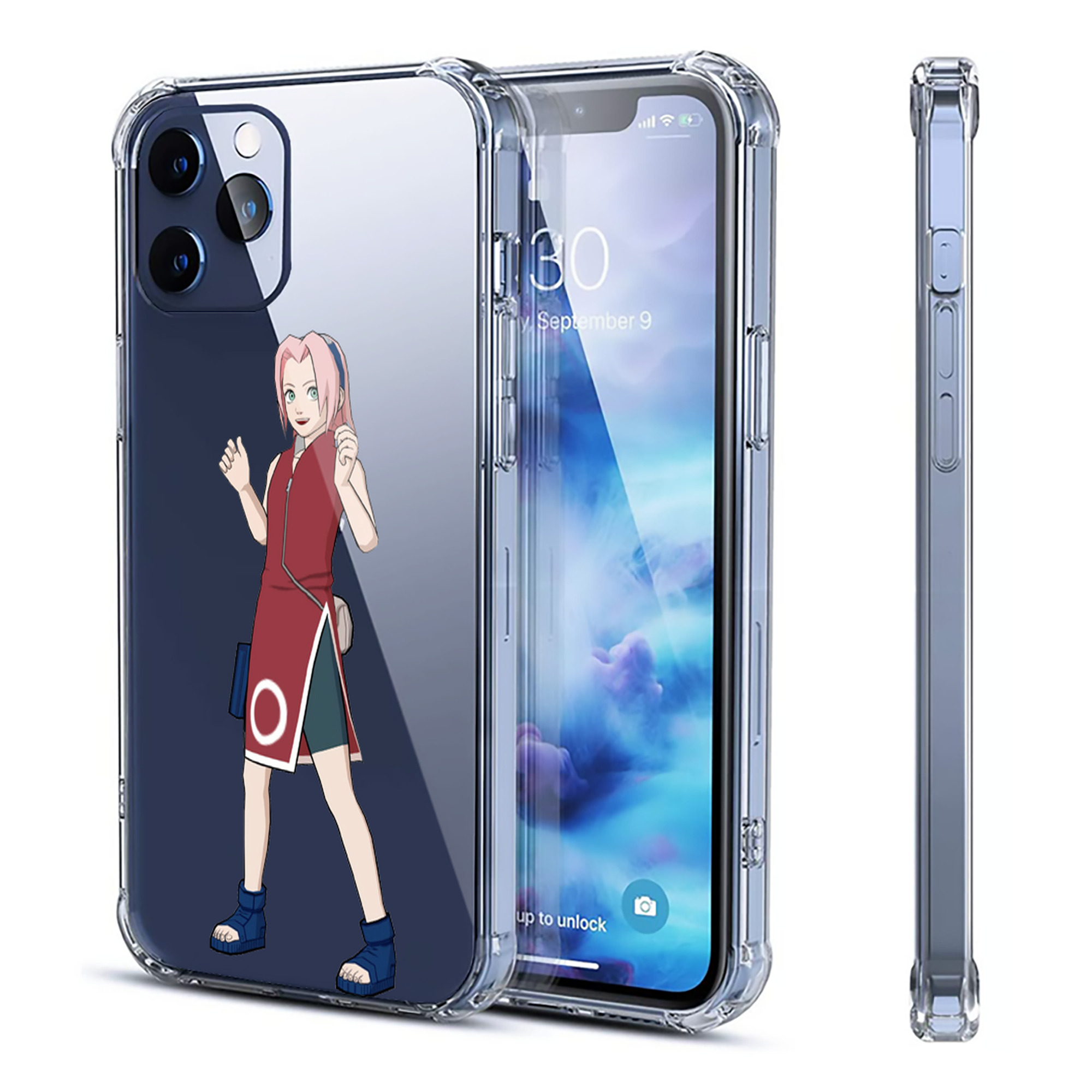 （画像用） NARUTO -ナルト- 春野サクラ Haruno Sakura 【iPhone 12シリーズ対応】透明スマホケース（クリアソフトケース）